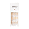 KISS imPRESS Press-On Manicure, Believe, Short Length Square, with PureFit Technology, Includes Prep Pad, Mini File, Cuticle Stick, and 30 Fake Nails