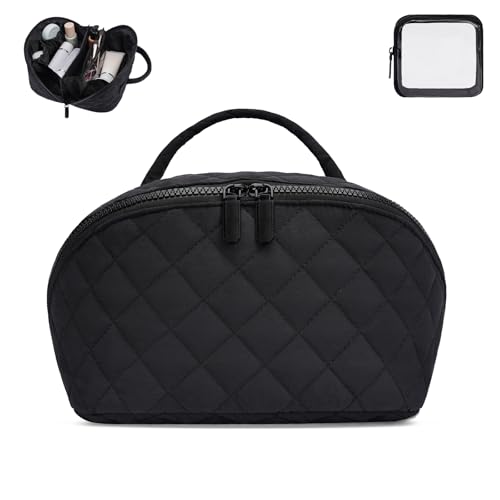 Makeup Bag,Quilted Puffer Cosmetic Bags,Travel Toiletry Bag for Women,Large Capacity Waterproof Make up Bag Set