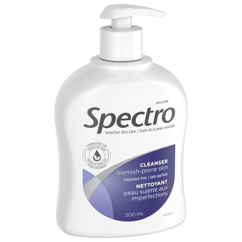 Spectro Jel Facial Cleanser 500ml with Pump - Fragrance-Free for Blemish-Prone Skin - 17 Fl Oz