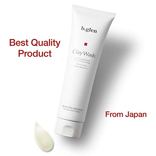 b.glen Clay Wash - Non-Foaming Face Wash for Men & Women from Japan with Hyaluronic Acid ? Bentonite Clay ? Helps for Dry Skin, Acne, Blackhead, Clogged Pores