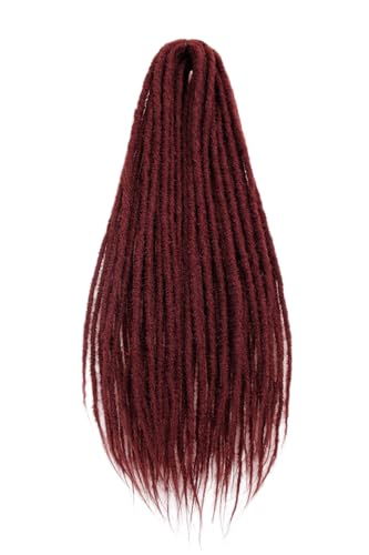 24 Inch Burgundy Dreadlocks Extensions - Handmade Synthetic Crochet Hair for Women