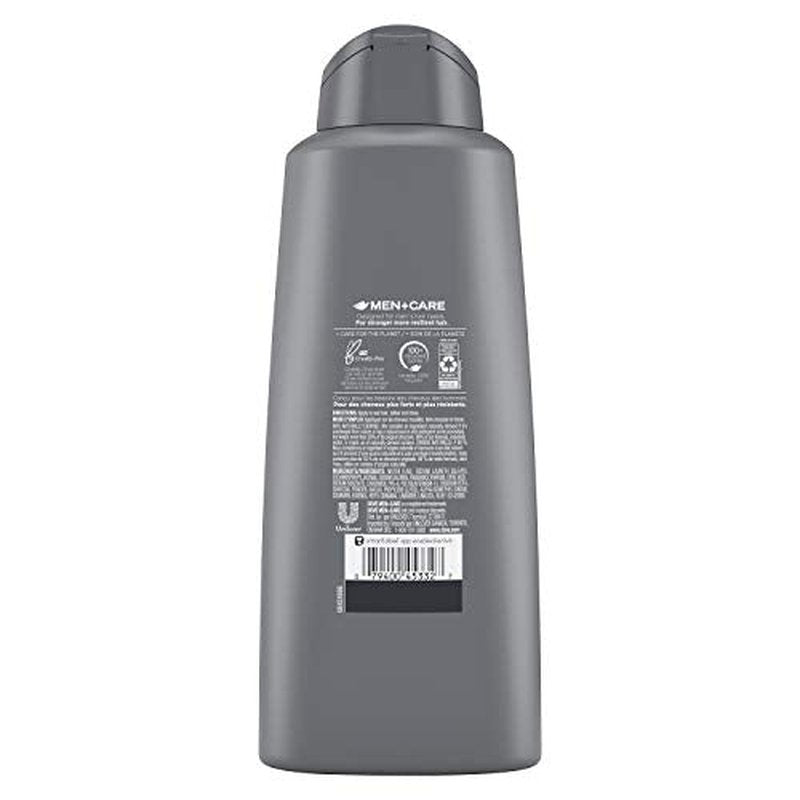 Dove Men+Care Shampoo For Healthy-Looking Hair Charcoal + Clay Naturally Derived Plant Based Cleansers 20.4 oz