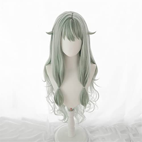 Adult Wavy Wig with Bangs for Halloween and Parties - Green