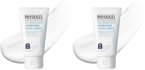 Hydrating Facial Moisturizer with Ceramide - 72H Lasting Hydration, 2.5 fl oz Pack of 2 - Suitable for Dry & Sensitive Skin - Face Cream