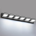 IZORRO 6-Light Matte Black Floating LED Vanity Lights, 6000K Dimmable, 36in (No Assembly) – Over Mirror, 360° Rotatable