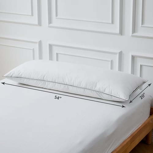 DWR Goose Feather Down Body Pillow - Organic Cotton Cover, Medium, 20x54 - Body Pillow Only