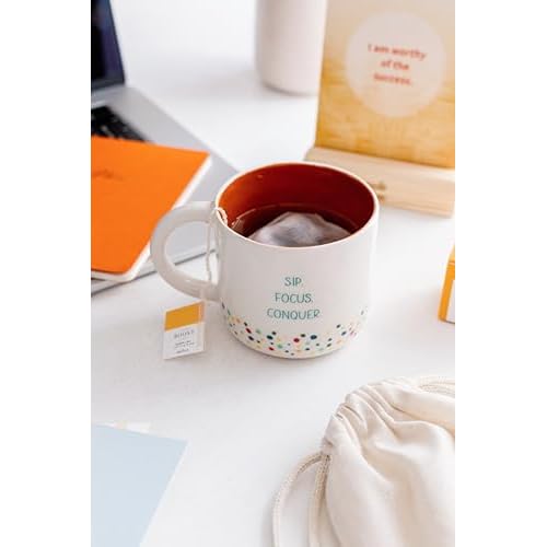 Dear Me Motivation Gift Set ? Affirmation Cards, Handmade Ceramic Mug & Bath Salt ? Mindfulness Gift ? Self-Care Set for Women ? Focus & Productivity Kit for Mental Clarity & Emotional Wellness