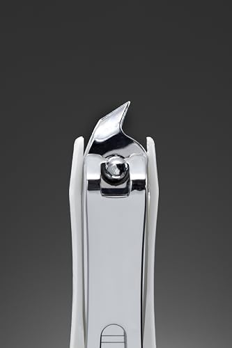 SE-033 Shear with Lime File - White, Nail and Cuticle Grooming Tool