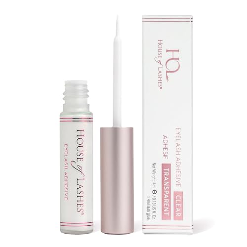House of Lashes Latex-Free Eyelash Glue for Sensitive Eyes - Clear, Long-Lasting, Water-Resistant, 2 Pack