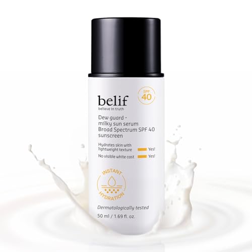 belif Milky Niacinamide Sunscreen SPF 40 - Lightweight Invisible Face Serum with Hyaluronic Acid & Cica - Milky Sun Variation