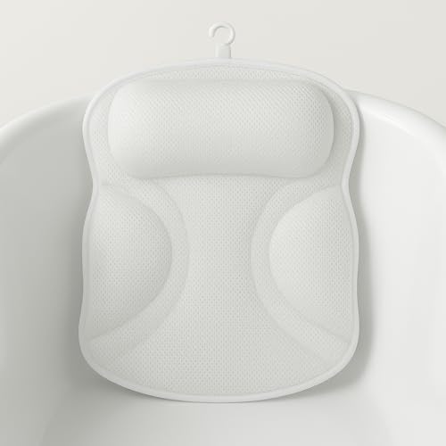 Bath Pillow for Tub - Extra Thick Support, Quick-Dry Spa Cushion, Non-Slip Head & Neck Rest