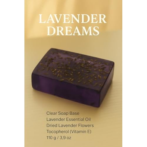 Handmade Soap Gift Set - 4 Natural Soap Bars (Berry, Detox, Honey, Lavender)- Relaxing Spa Gift for Women & Men (Fruity & Floral)