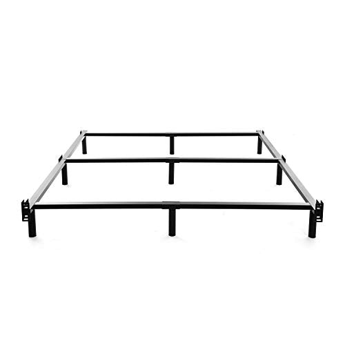 Queen Size Heavy Duty Metal Bed Frame - 7 Inch Support, 9-Leg Foundation, Black - Variation of THIS listing