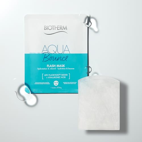 Biotherm Aquasource Flash Sheet Mask - Hydrating Face Mask with Biotech Plankton, Aqua Bounce