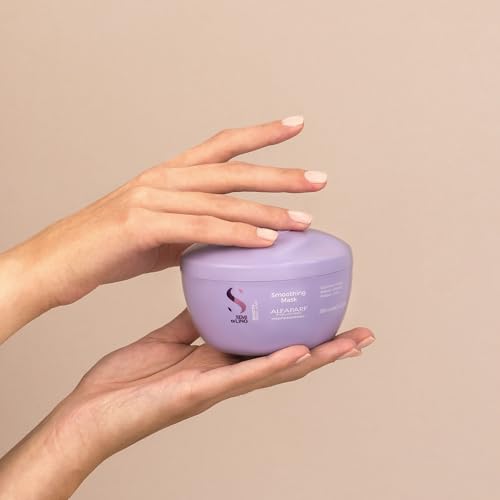 Alfaparf Milano Semi Di Lino Smooth Mask for Frizzy and Rebel Hair - Intensive Detangling Hair Treatment - Controls Frizz - Straightens and Hydrates Unruly Hair