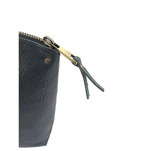 Buffalo Vintage Leather Toiletry Bag Cosmetics Case for Men and Women for Travel And Home (Navy Blue)