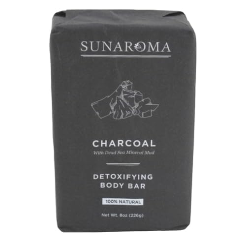 Sunaroma Soap Bar Charcoal Dead Sea Mineral Mud 8 Ounce (Pack of 6)