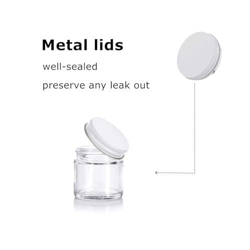 30 Pack 2oz Clear Glass Jars with Lids - BPA-Free Food & Cosmetic Storage