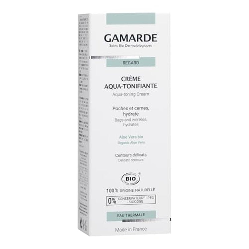Gamarde Aqua-Tonifying Cream - Anti Aging Eye Cream Reduces Puffiness and Dark Circles - Hyaluronic Acid and Aloe Vera Restores Hydration - 0.7 oz