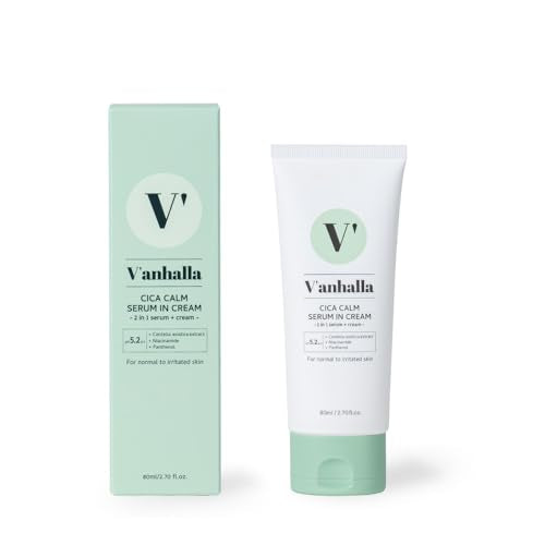 V¡¯anhalla Cica Calm Serum In Cream 2.70 fl.oz. | Vegan, Calming, Refreshing hydrating, pH balancing. Daily facial moisturizer with Centella asiatica extract 7.5%, Niacinamide 2%, Panthenol 1%