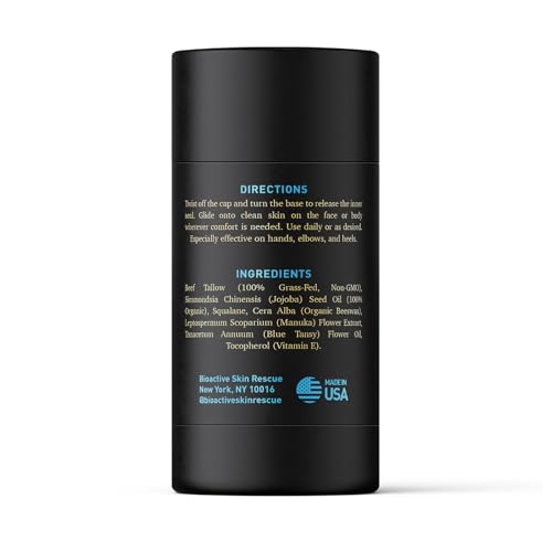 Moisturizing Solid Balm for Face & Body - Grass-Fed Tallow & Blue Tansy - 2.5 oz