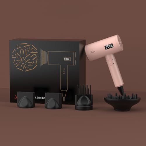 Pink High Speed Hair Dryer with Diffuser Comb 2000W - Salon Professional, 110V