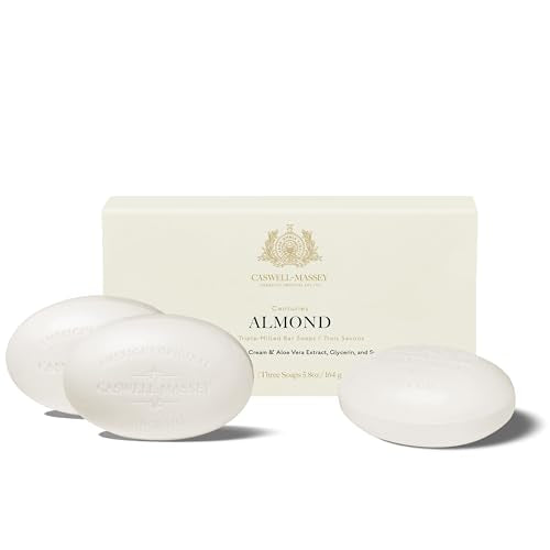 Almond Scent Natural Bar Soap Gift Set - 3 Triple-Milled Moisturizing Body Bars