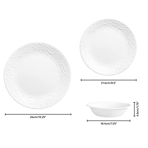 12-Piece Bella Faenza Dinnerware Set - Lightweight Durable Glass, Eco-Friendly