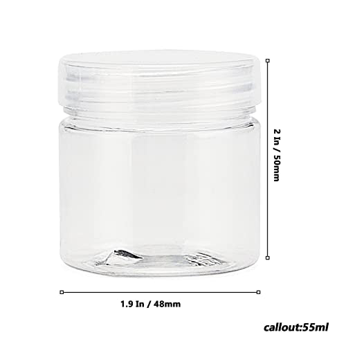 70 Pack 2oz Clear Plastic Bead & Sample Storage Containers with Lids