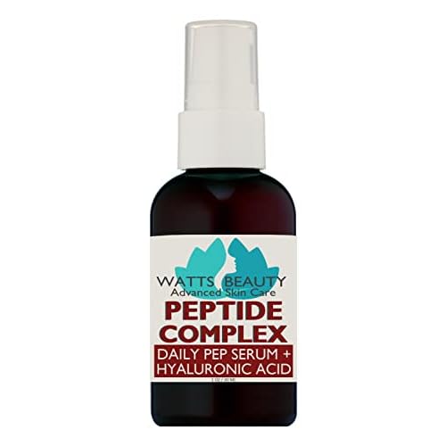 Peptide Anti-Aging Face Serum - Hyaluronic Acid and Collagen Boosting Peptides Daily Face Care Polypeptide Complex with L-Arginine Firms Wrinkles and Boosts Collagen - 1 oz Pump Bottle