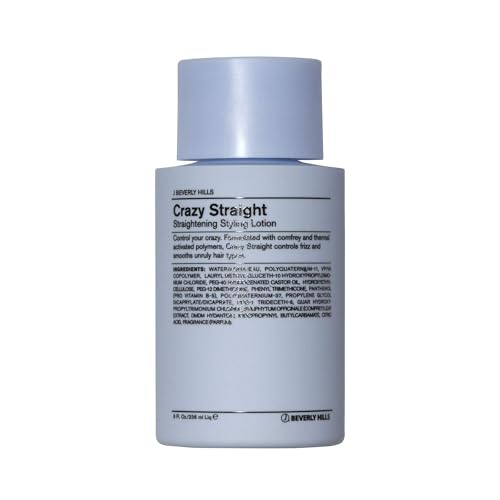 J Beverly Hills Crazy Straight Styling Lotion with Vitamin B5 - 8 Oz for Frizz Control & Shine