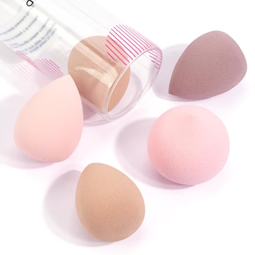 Pink Makeup Brush Set 54 Pcs with Organizer - Synthetic Face & Eye Tools for Women