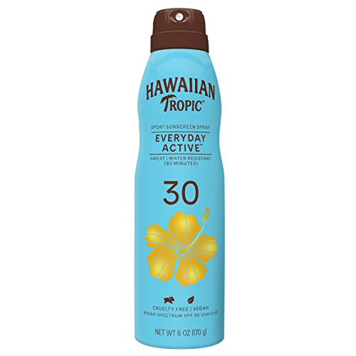 Hawaiian Tropic Everyday Active Clear Spray Sunscreen SPF 30, 6oz & After Sun Body Butter with Coconut Oil, 8oz