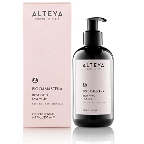Alteya Organic Face Wash with Bulgarian Rose & Coconut Oil - USDA Certified, Gentle & Hydrating 8.5 Fl Oz