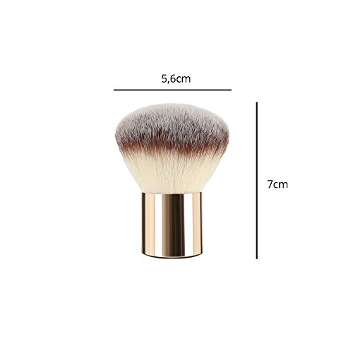 T4B Kash?ki 200 Kabuki Brush Travel Mineral Powder Brush for Loose Powders with Synthetics and Taklon Bristles and Tube Makeup Case Designed for Professional Use