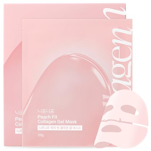 Peach Fit Collagen Hydrogel Mask Set - 300Da Collagen & 12 Peptides for Skin Tightening & Anti-Aging (39g x 5ea) - Variation of Peach Fit Collagen