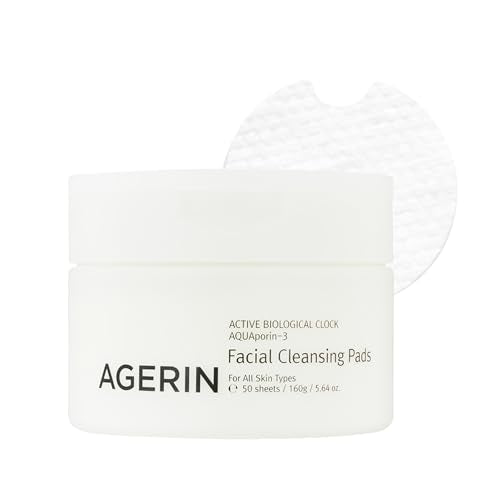 Facial Cleansing Pads - Daily Oil & Makeup Remover Cotton Pads, Gentle Cleansing, Hydrating, Dirt & Impurities Removal Without Tugging - Vegan, Non-Irritating, 50pads