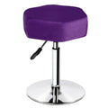 FURWOO Purple Hexagon Velvet Padded Adjustable Salon Stool with No Wheels