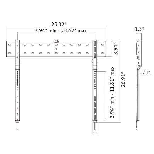 ynVISION.DESIGN Ultra Slim Fixed TV Wall Mount for 43-80 Inch OLED Screens — Pack of 1