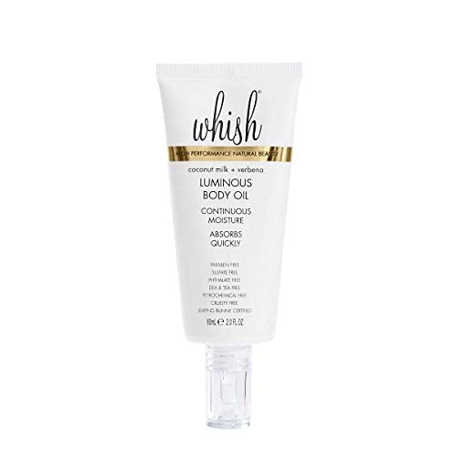 Whish Coconut Milk + Verbena Luminous Body Oil - Moisturizing Scented Body Oil with Peptides - Quick-Drying - Soothes & Firms Skin - 2 fl oz