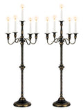Sziqiqi Black 35in Tall 5-Arm Floor Candelabra - Gothic Decor, Set of 2