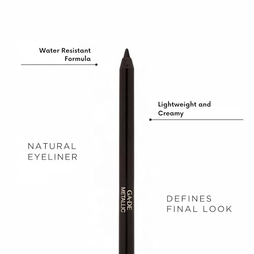 Metallic Black Eyeliner Pencil - Water-Resistant, Luminous Finish - 100 Jet Black