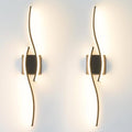 Daunton 27.5in Modern Hardwired LED Wall Sconce Set of 2 with Remote, Dimmable, Timer & Memory