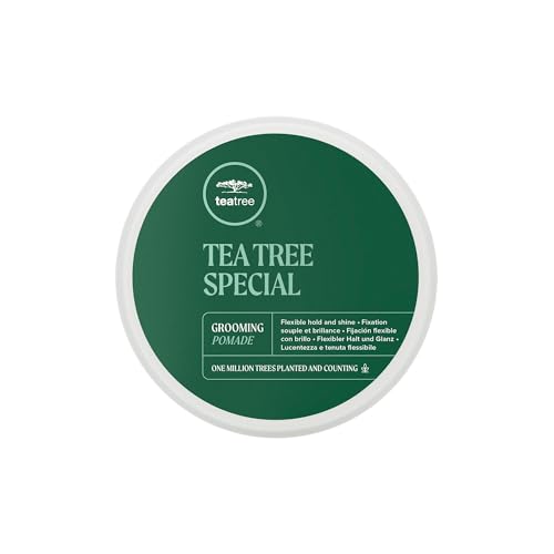 Tea Tree Grooming Pomade - Flexible Hold & Shine for Wavy Curly Hair, 3 oz