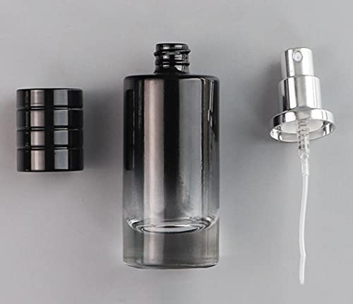 30ML Glass Perfume Spray Bottles Set - Refillable Travel Atomizers with Black Lid