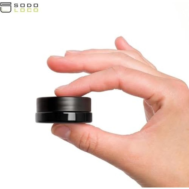 (90 Pack) 7ml Low Profile Thick Black Glass Jars with Black Lids - Airtight Containers for Oil, Lip Balm, Wax, Cosmetics