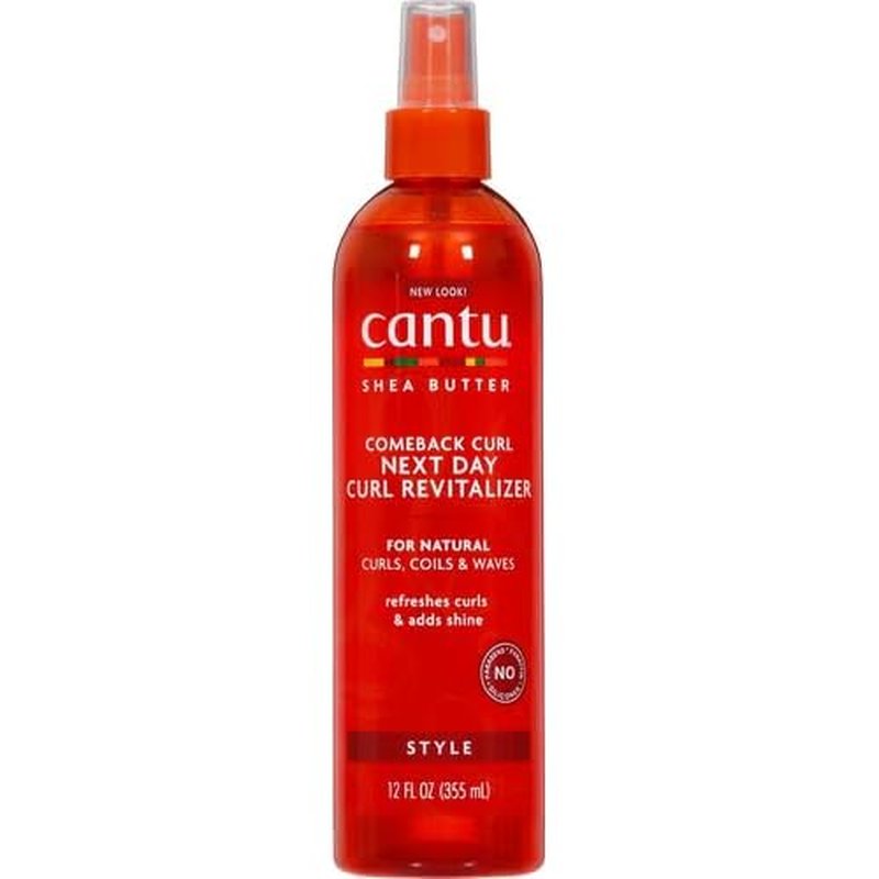 Cantu Comeback Curl Next Day Curl Revitalizer Mist with Shea Butter for Natural Hair, 12 fl oz