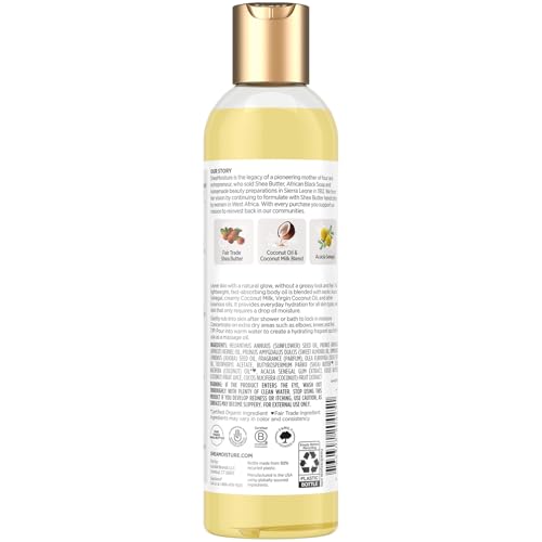 Shea Moisture Hydrating Body Oil 2-Pack with Coconut & Shea Butter, Lightweight Moisturizer