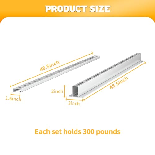 WALMANN Overhead Garage Storage Rack with Ceiling Bin Rails - White