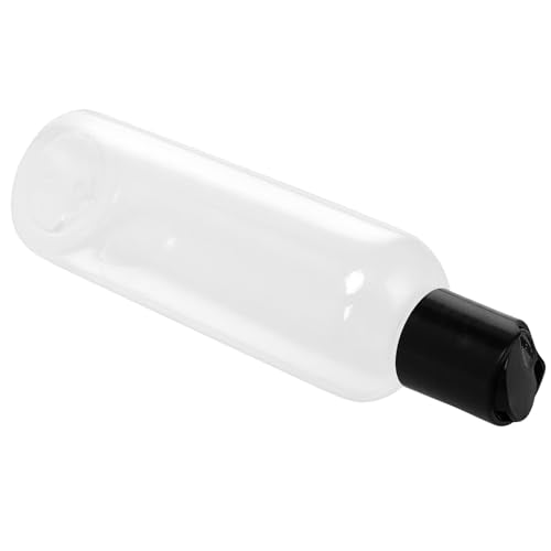 4oz Clear Plastic Travel Bottles with Black Disc Cap - 60 pcs, Leakproof, Refillable, Portable